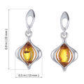 Sterling Silver and Baltic Honey Amber Earrings "Maisie"