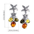 Sterling Silver and Baltic Multicolored Amber Earrings "Coral Reef"
