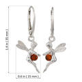 Sterling Silver and Baltic Honey Amber French Leverback Fairy Earrings