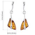Sterling Silver and Baltic Honey Amber Earrings "Triangle"