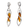 Sterling Silver and Baltic Honey Amber Earrings "Ivy"