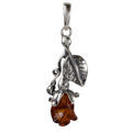 Sterling Silver and Baltic Amber Pendant "Rose"
