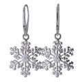 Sterling Silver and Baltic Amber French Lever Back Snowflake Earrings