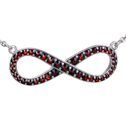 Bohemian Garnet Necklace Infinity