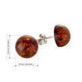 Sterling Silver and Baltic Honey Amber Round Stud Earrings