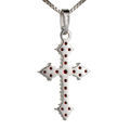 Bohemian Garnet Sterling Silver Cross Pendant