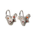 Bohemian Garnet Sterling Silver Lever Back Butterflies Earrings