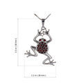 Bohemian Garnet Sterling Silver Frog Pendant Necklace