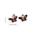 Bohemian Garnet Sterling Silver Butterflies Earrings
