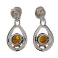 Sterling Silver and Baltic Honey Amber Earrings "Peyton"