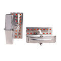 Bohemian Garnet Sterling Silver Rectangle Cufflinks