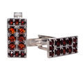 Bohemian Garnet Sterling Silver Cufflinks
