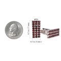 Bohemian Garnet Sterling Silver Rectangle Cufflinks