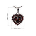 Bohemian Garnet Sterling Silver Heart Pendant