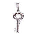 Bohemian Garnet Sterling Silver Key Pendant