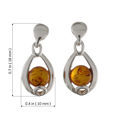 Sterling Silver and Baltic Honey Amber Earrings "Peyton"