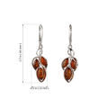 Sterling Silver and Baltic Honey Amber French Leverback Earrings "April"