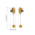 Sterling Silver and Baltic Multicolored Amber Earrings "Victoria"