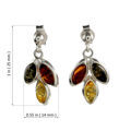 Sterling Silver and Baltic Multicolored Amber Earrings "Autumn"