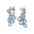 Sterling Silver Blue Topaz English Lock Earrings