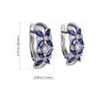 Sterling Silver Lab Created Sapphire Cubic Zirconia English Lock Earrings