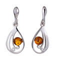 Sterling Silver and Baltic Honey Amber Earrings "Lydia"