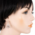 Sterling Silver and Baltic Amber French Lever Back Snowflake Earrings