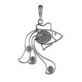 Sterling Silver and Baltic Honey Amber Fish Pendant