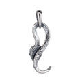 Sterling Silver and Baltic Amber Snake Pendant
