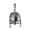 Sterling Silver and Baltic Amber Viking Helmet Pendant