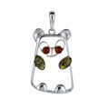 Sterling Silver and Baltic Amber Panda Pendant