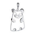 Sterling Silver and Baltic Amber Panda Bear Pendant