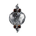 Sterling Silver and Baltic Amber Globetrotter On Bike Pendant
