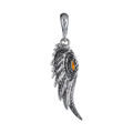 Sterling Silver and Baltic Amber Angel Wing Pendant