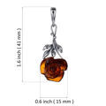 Sterling Silver and Baltic Amber Open Rose Pendant