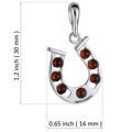 Sterling Silver and Baltic Amber Horseshoe Pendant