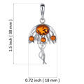 Sterling Silver and Baltic Honey Amber Jelly Fish Pendant