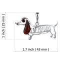 Sterling Silver and Baltic Amber I Love My Dog Pendant