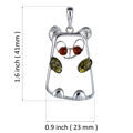 Sterling Silver and Baltic Amber Panda Bear Pendant