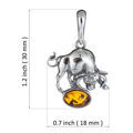 Sterling Silver and Baltic Amber Taurus Zodiac Sign Pendant