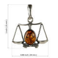 Sterling Silver and Baltic Amber Zodiac Sign Libra Pendant