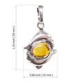 Sterling Silver and Baltic Amber Zodiac Sign Pisces Pendant