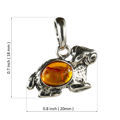 Sterling Silver and Baltic Amber Zodiac Sign Aries  Pendant