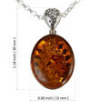 Sterling Silver and Baltic Honey Oval Amber Pendant "Alaina"