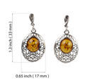 Sterling Silver and Baltic Amber Post Back Honey  Earrings "Giana"