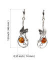 Sterling Silver and Baltic Amber Post Back Honey Earrings "Africk"