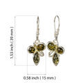 Sterling Silver and Baltic Green Amber Earrings "Martina"