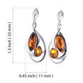 Sterling Silver and Baltic Honey Amber Earrings "Ava"