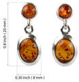 Sterling Silver and Baltic Honey Amber Earrings "Kendall"