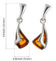 Sterling Silver and Baltic Honey Amber Earrings "Emilia"